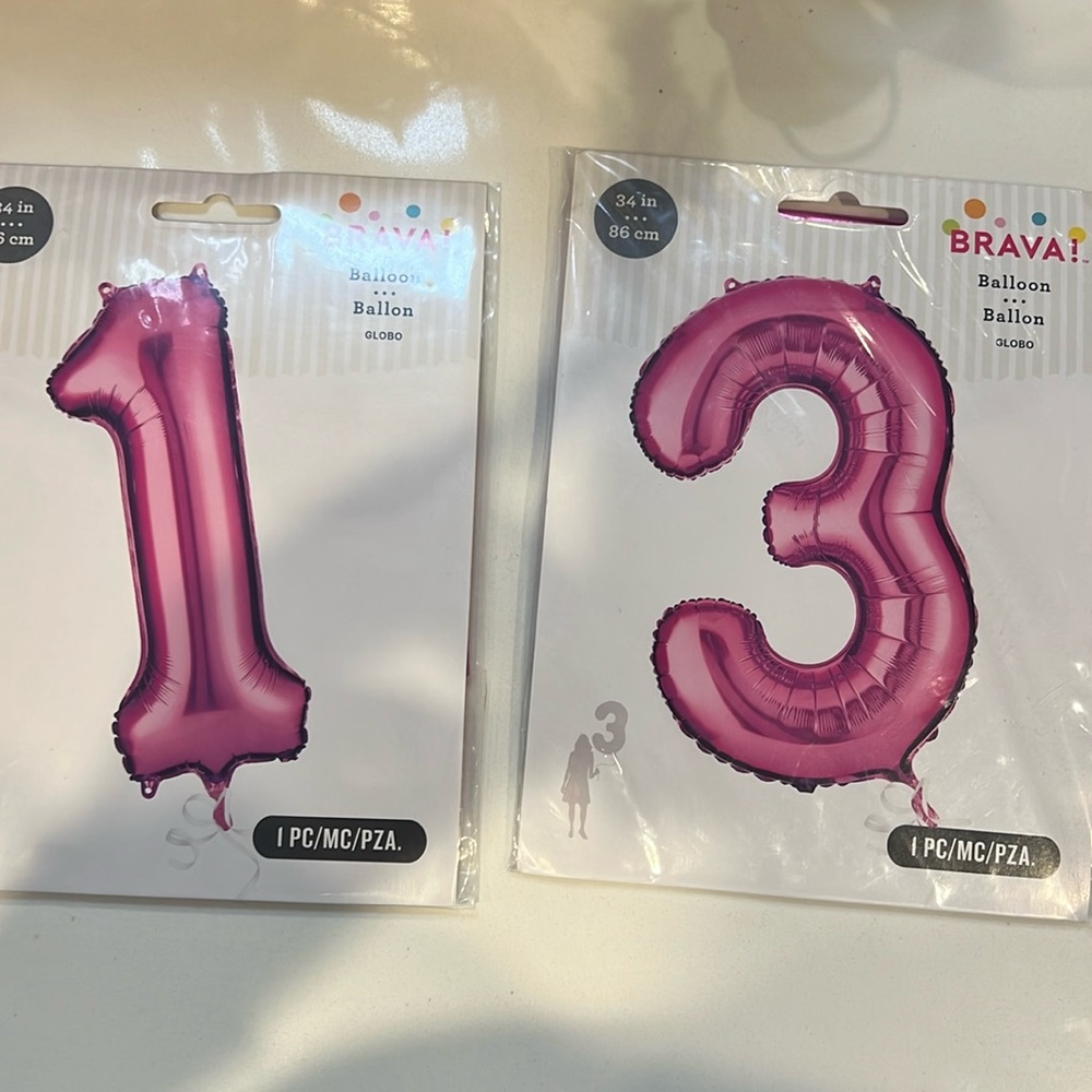 Mylar balloon 1 and 3